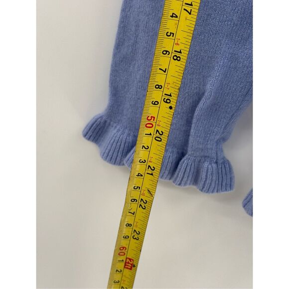 Tyler Boe Cashmere Sweater Women‎ Small Pullover Blue Ruffle Bottom Long Sleeve - Picture 3 of 8